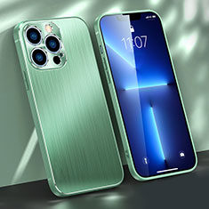 Funda Lujo Marco de Aluminio Carcasa M09 para Apple iPhone 13 Pro Max Verde
