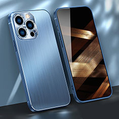 Funda Lujo Marco de Aluminio Carcasa M09 para Apple iPhone 14 Pro Azul