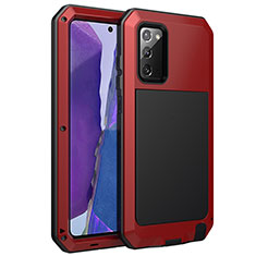 Funda Lujo Marco de Aluminio Carcasa N01 para Samsung Galaxy Note 20 5G Rojo