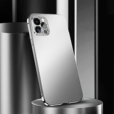 Funda Lujo Marco de Aluminio Carcasa N02 para Apple iPhone 12 Pro Max Plata
