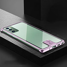 Funda Lujo Marco de Aluminio Carcasa N03 para Samsung Galaxy Note 20 5G Rosa