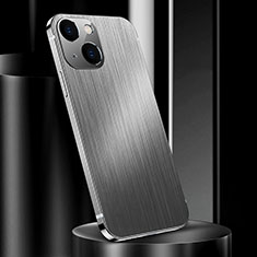 Funda Lujo Marco de Aluminio Carcasa para Apple iPhone 14 Plus Plata