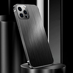 Funda Lujo Marco de Aluminio Carcasa para Apple iPhone 14 Pro Negro