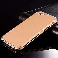 Funda Lujo Marco de Aluminio Carcasa para Apple iPhone 6 Oro