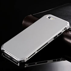 Funda Lujo Marco de Aluminio Carcasa para Apple iPhone 6 Plata