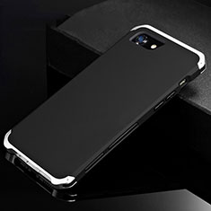 Funda Lujo Marco de Aluminio Carcasa para Apple iPhone 7 Plata y Negro