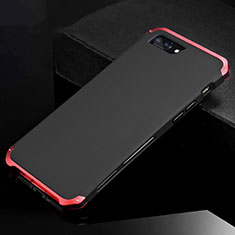 Funda Lujo Marco de Aluminio Carcasa para Apple iPhone 7 Plus Rojo y Negro