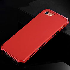 Funda Lujo Marco de Aluminio Carcasa para Apple iPhone 7 Rojo