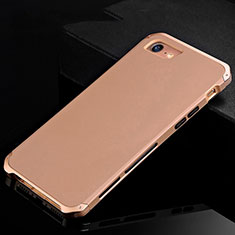 Funda Lujo Marco de Aluminio Carcasa para Apple iPhone 8 Oro