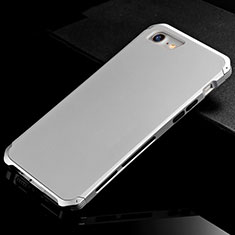 Funda Lujo Marco de Aluminio Carcasa para Apple iPhone 8 Plata