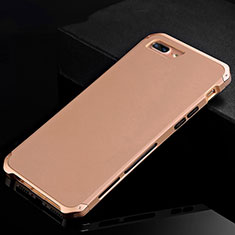 Funda Lujo Marco de Aluminio Carcasa para Apple iPhone 8 Plus Oro
