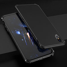 Funda Lujo Marco de Aluminio Carcasa para Apple iPhone X Negro