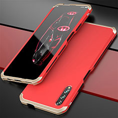 Funda Lujo Marco de Aluminio Carcasa para Huawei Honor 9X Pro Oro y Rojo