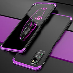 Funda Lujo Marco de Aluminio Carcasa para Huawei Honor V30 Pro 5G Morado y Negro