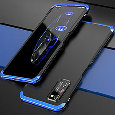 Funda Lujo Marco de Aluminio Carcasa para Huawei Honor View 30 5G Azul y Negro