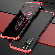 Funda Lujo Marco de Aluminio Carcasa para Huawei Honor View 30 5G Rojo y Negro