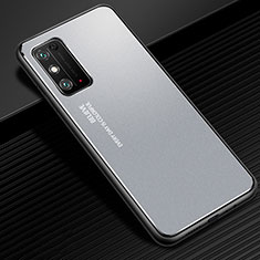 Funda Lujo Marco de Aluminio Carcasa para Huawei Honor X10 Max 5G Plata