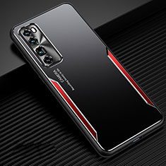 Funda Lujo Marco de Aluminio Carcasa para Huawei Nova 7 Pro 5G Rojo