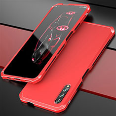 Funda Lujo Marco de Aluminio Carcasa para Huawei Y9s Rojo
