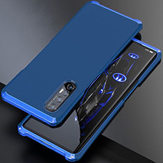 Funda Lujo Marco de Aluminio Carcasa para Oppo Find X2 Neo Azul