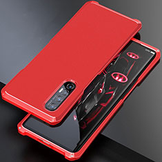 Funda Lujo Marco de Aluminio Carcasa para Oppo Find X2 Neo Rojo