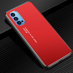 Funda Lujo Marco de Aluminio Carcasa para Oppo Reno4 5G Rojo