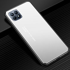 Funda Lujo Marco de Aluminio Carcasa para Oppo Reno4 SE 5G Plata