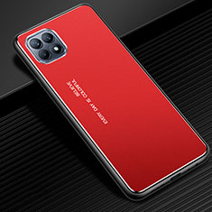 Funda Lujo Marco de Aluminio Carcasa para Oppo Reno4 SE 5G Rojo