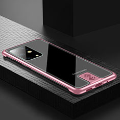 Funda Lujo Marco de Aluminio Carcasa para Samsung Galaxy S20 Plus 5G Oro Rosa
