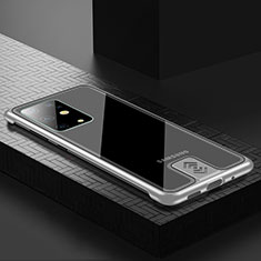 Funda Lujo Marco de Aluminio Carcasa para Samsung Galaxy S20 Plus Plata