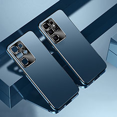 Funda Lujo Marco de Aluminio Carcasa para Samsung Galaxy S22 Ultra 5G Azul