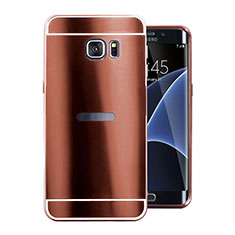 Funda Lujo Marco de Aluminio Carcasa para Samsung Galaxy S7 Edge G935F Marron