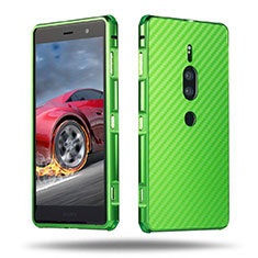 Funda Lujo Marco de Aluminio Carcasa para Sony Xperia XZ2 Premium Verde