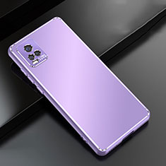 Funda Lujo Marco de Aluminio Carcasa para Vivo V20 Pro 5G Purpura Claro