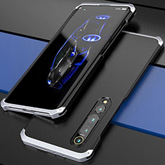 Funda Lujo Marco de Aluminio Carcasa para Xiaomi Mi 10 Plata y Negro