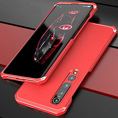 Funda Lujo Marco de Aluminio Carcasa para Xiaomi Mi 10 Pro Rojo