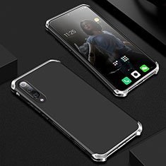 Funda Lujo Marco de Aluminio Carcasa para Xiaomi Mi A3 Lite Plata y Negro