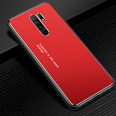 Funda Lujo Marco de Aluminio Carcasa para Xiaomi Redmi 9 Rojo
