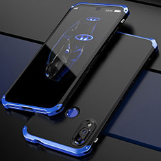 Funda Lujo Marco de Aluminio Carcasa para Xiaomi Redmi Note 7 Pro Azul y Negro