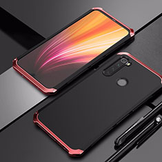 Funda Lujo Marco de Aluminio Carcasa para Xiaomi Redmi Note 8 (2021) Rojo y Negro