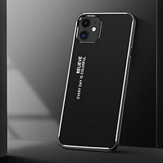 Funda Lujo Marco de Aluminio Carcasa T01 para Apple iPhone 11 Negro