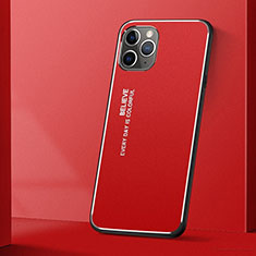 Funda Lujo Marco de Aluminio Carcasa T01 para Apple iPhone 11 Pro Rojo