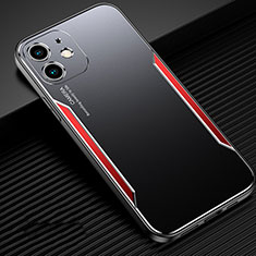 Funda Lujo Marco de Aluminio Carcasa T01 para Apple iPhone 12 Rojo
