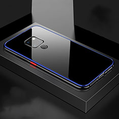 Funda Lujo Marco de Aluminio Carcasa T01 para Huawei Mate 20 X 5G Azul y Negro