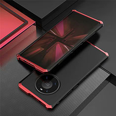 Funda Lujo Marco de Aluminio Carcasa T01 para Huawei Mate 40 Pro Rojo y Negro