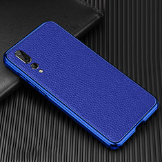 Funda Lujo Marco de Aluminio Carcasa T01 para Huawei P20 Pro Azul