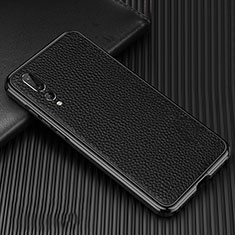 Funda Lujo Marco de Aluminio Carcasa T01 para Huawei P20 Pro Negro