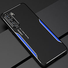 Funda Lujo Marco de Aluminio Carcasa T01 para Huawei P40 Lite 5G Azul