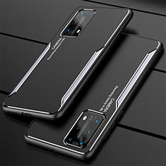 Funda Lujo Marco de Aluminio Carcasa T01 para Huawei P40 Pro+ Plus Plata