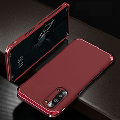 Funda Lujo Marco de Aluminio Carcasa T01 para Oppo Find X2 Lite Rojo